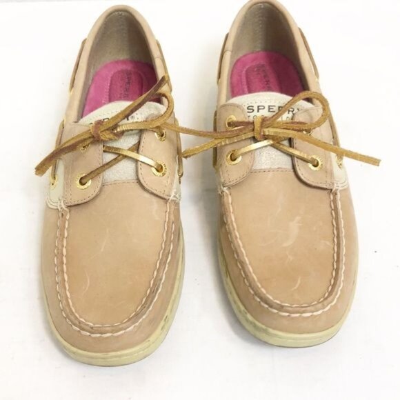 Sperry Top-Sider Angelfish Gold Leather Casual Boat Shoes Slip-On Loafers Size 7 - Picture 7 of 12